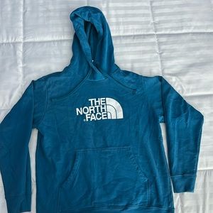 Men’s North face large hoodie, teal